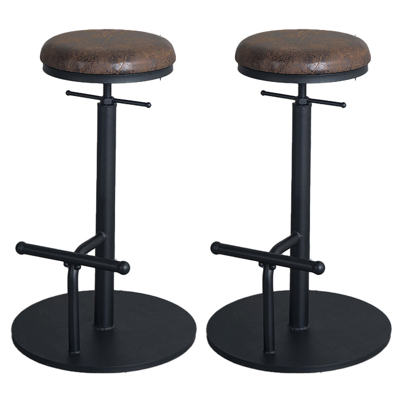 Industrial Metal Barstool Low Back Wood Counter Stool in Matte Finish