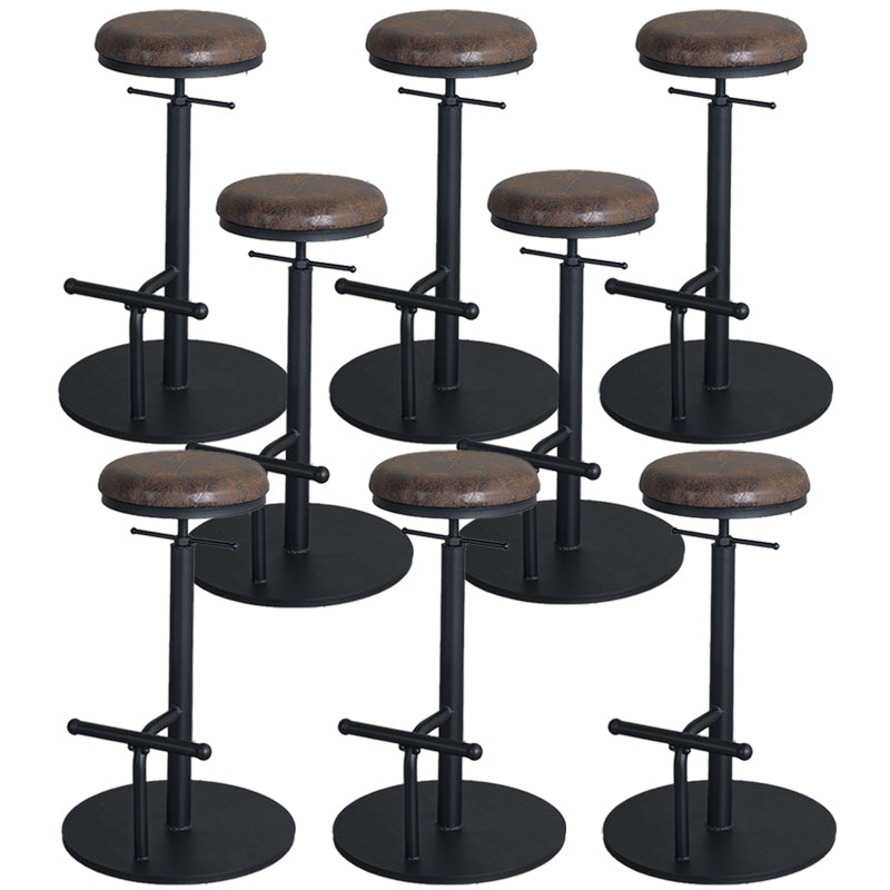 Industrial Metal Barstool Low Back Wood Counter Stool in Matte Finish