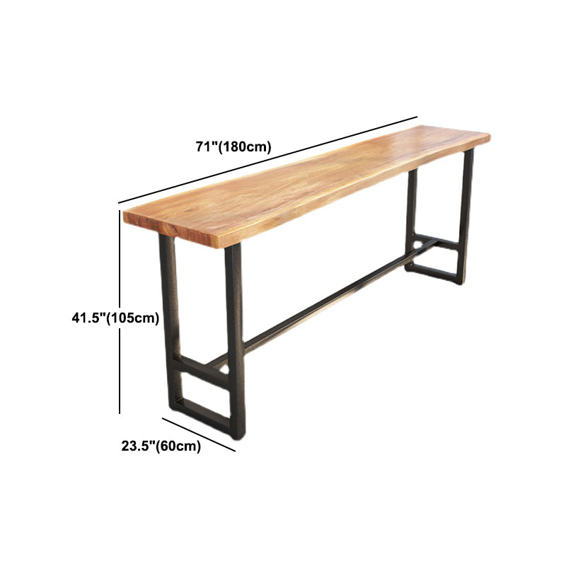 Modern 1/9 Pieces Bar Table Set Rectangle Pine Wood Counter Table with Stools for Cafe