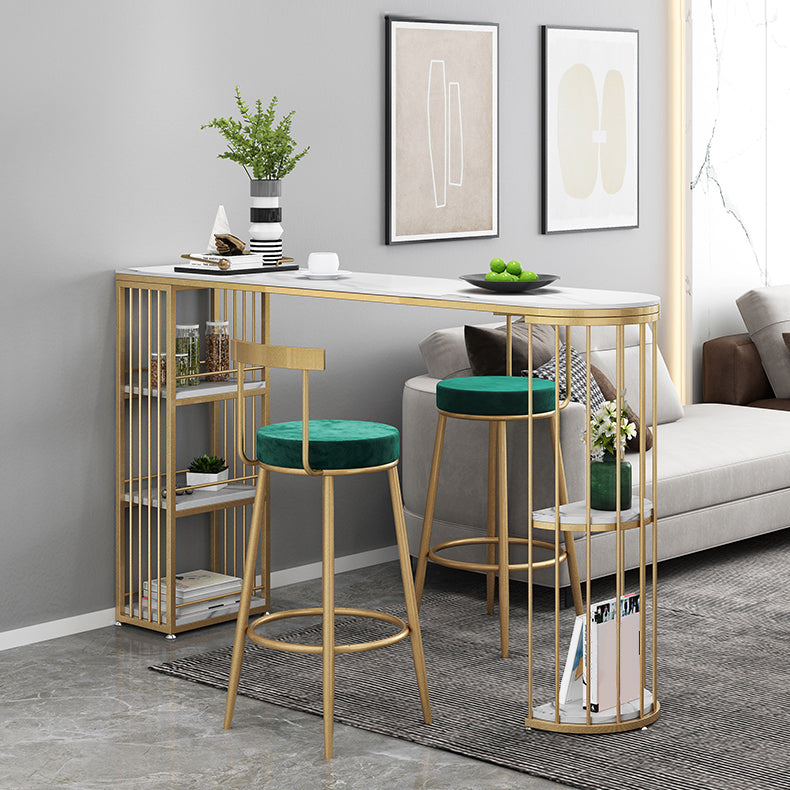 White Stone Bar Table Set 1/2/3 Pcs Free Form Bar Table with Armless Bar Stools