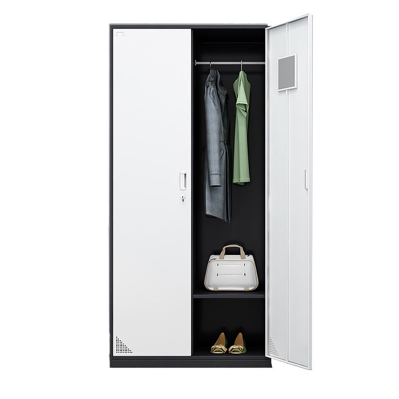 Contemporary Metal Wardrobe Freestanding Wardrobe Closet with Locks