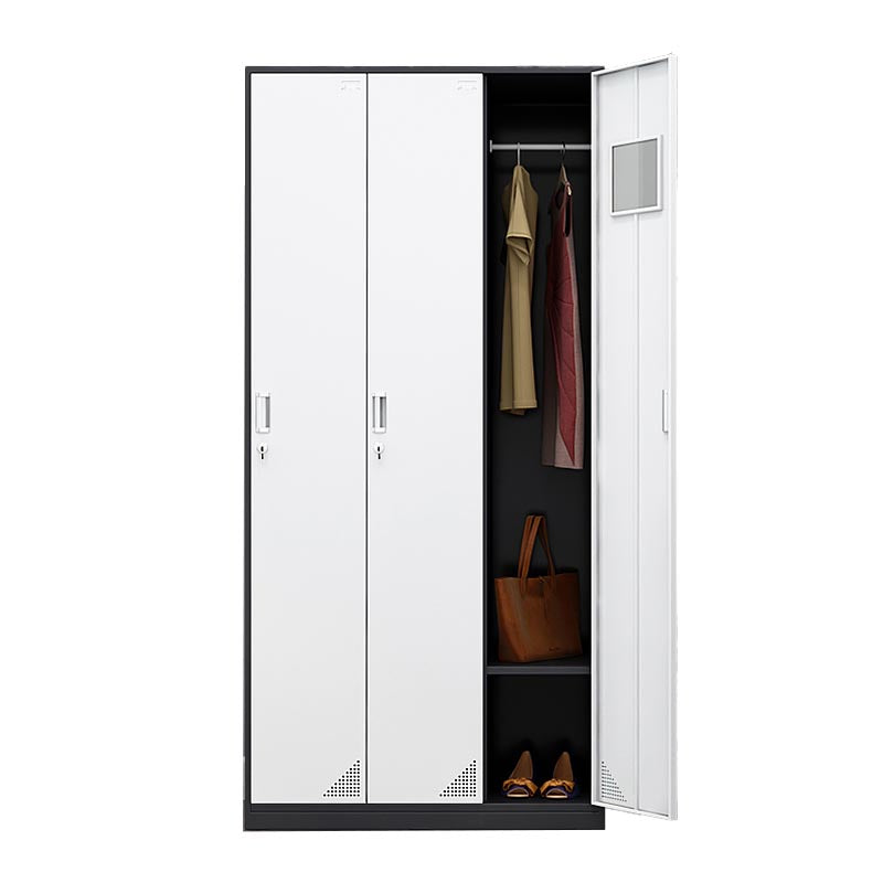 Contemporary Metal Wardrobe Freestanding Wardrobe Closet with Locks