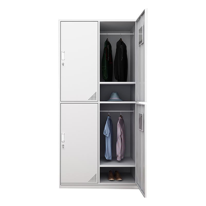 Contemporary Metal Wardrobe Freestanding Wardrobe Closet with Locks