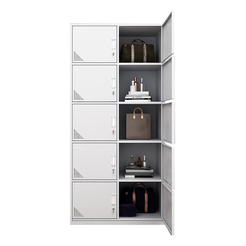 Contemporary Metal Wardrobe Freestanding Wardrobe Closet with Locks