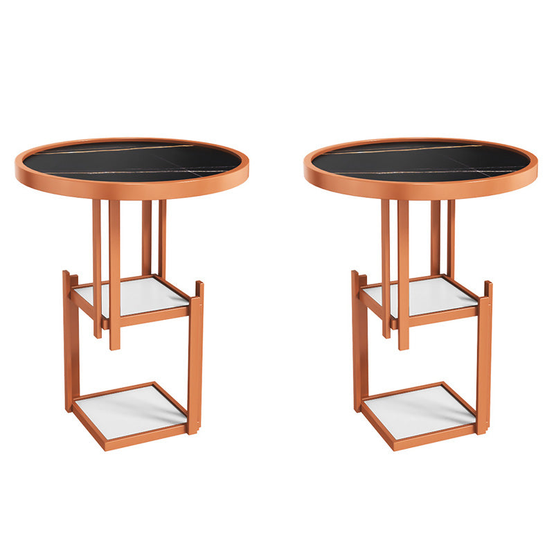 Contemporary Open Storage Nightstand Metal Night Table with 3 Shelves