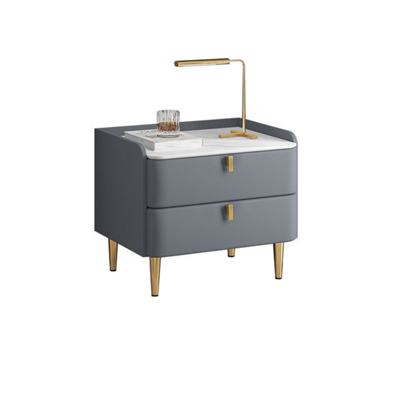 19.69" Tall 2-drawer Bedside Cabinet Legs Included Solid Wood Night Table