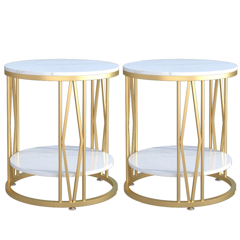 Industrial Nightstand Lower Shelf Accent Table Nightstand for Bedroom