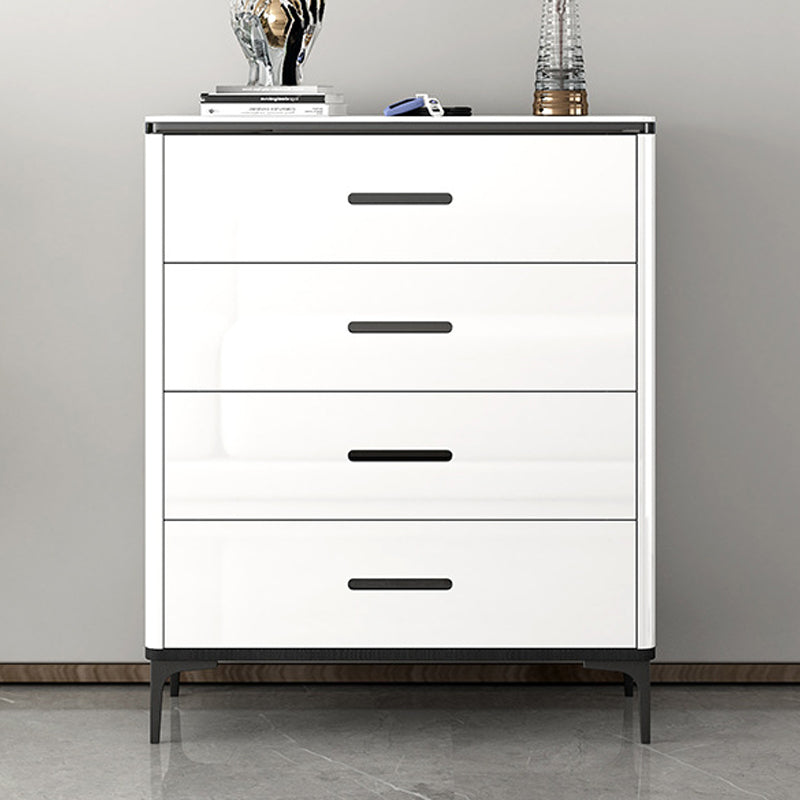 Contemporary Chest White Double Dresser with Metal Feet for Home