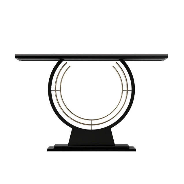 Modern Stone Console Table Rectangle End Table with Shelf for Hall