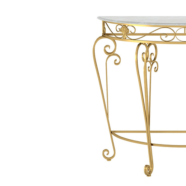 Modern Marble Console Sofa Table Half Moon End Table for Hall
