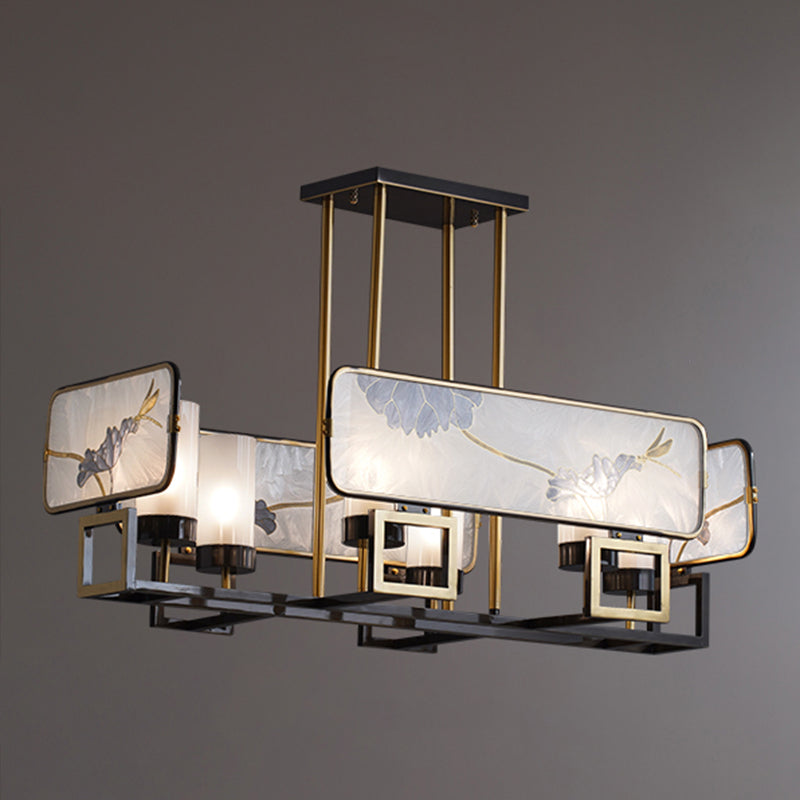 Modern Kitchen Pendant Lights Cylinder Island Pendant Lights Clear Glass 6-Light
