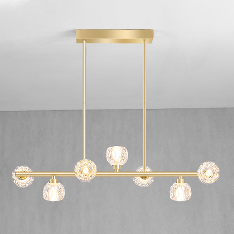 Modern Kitchen Pendant Lights Spherical Glass 7-Light Island Pendant Lights