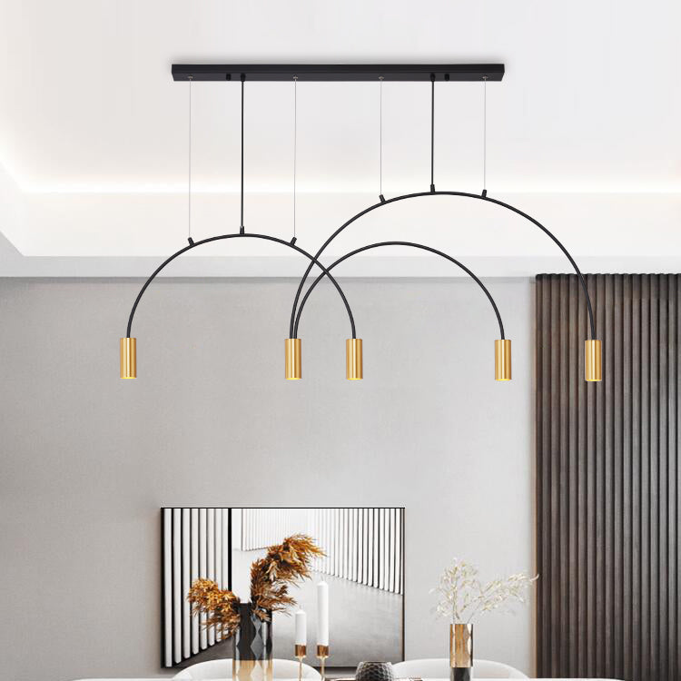 Contemporary Pendant Lights Cylinder Island Lights Metal 5 Light for Kitchen Island