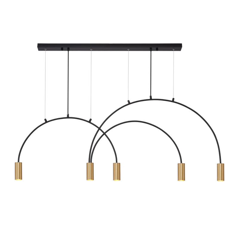 Contemporary Pendant Lights Cylinder Island Lights Metal 5 Light for Kitchen Island