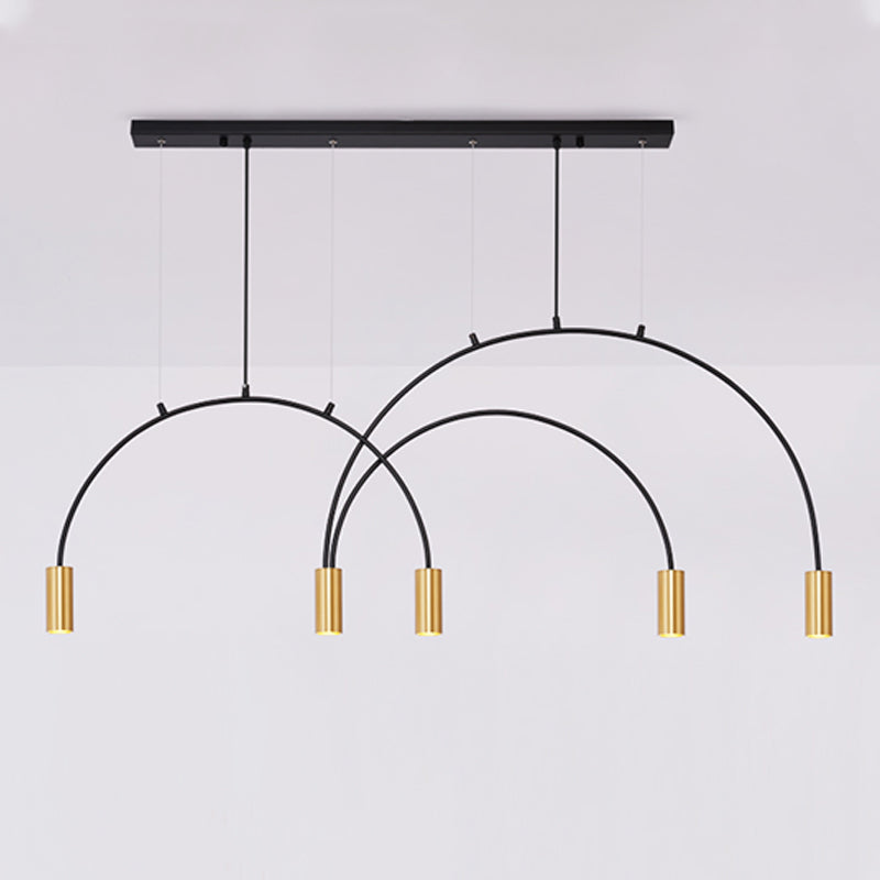 Contemporary Pendant Lights Cylinder Island Lights Metal 5 Light for Kitchen Island