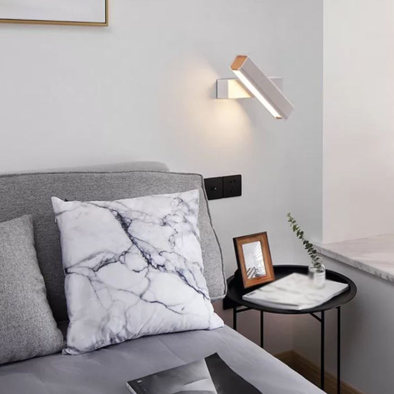 Single Light Square Shade Wall Sconce Metal Modern Style Wall Mounted Lighting