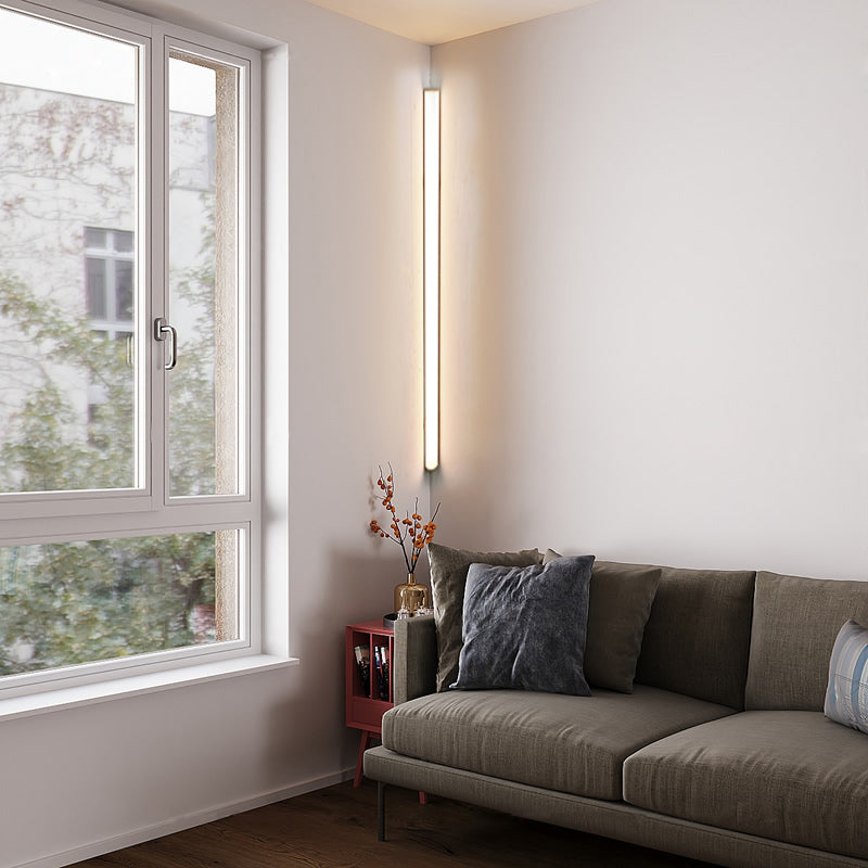 Modern Style Linear Shade Wall Sconce Metal 1 Light Wall Mounted Lighting in White