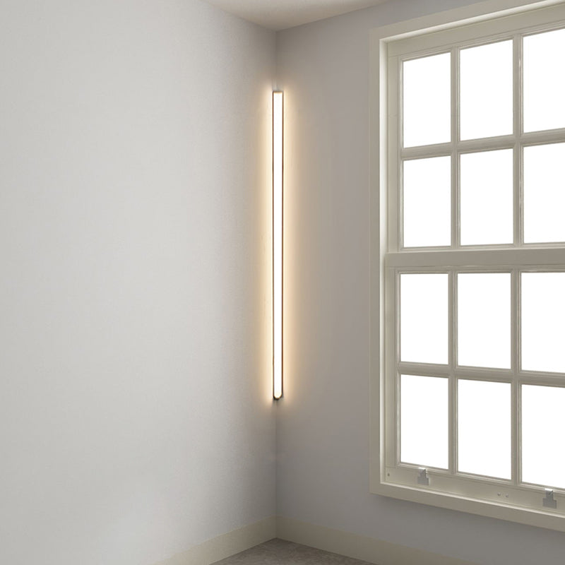 Modern Style Linear Shade Wall Sconce Metal 1 Light Wall Mounted Lighting in White