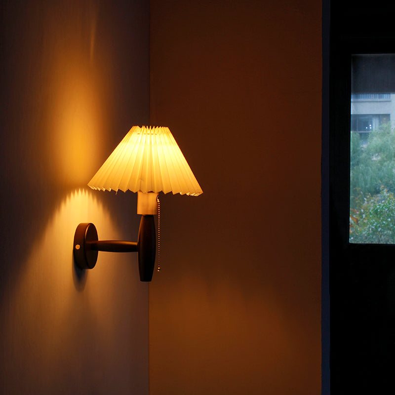 1 Light Flared Wall Mounted Light Fixture Modern Style Wood Wall Lighting Ideas Lights