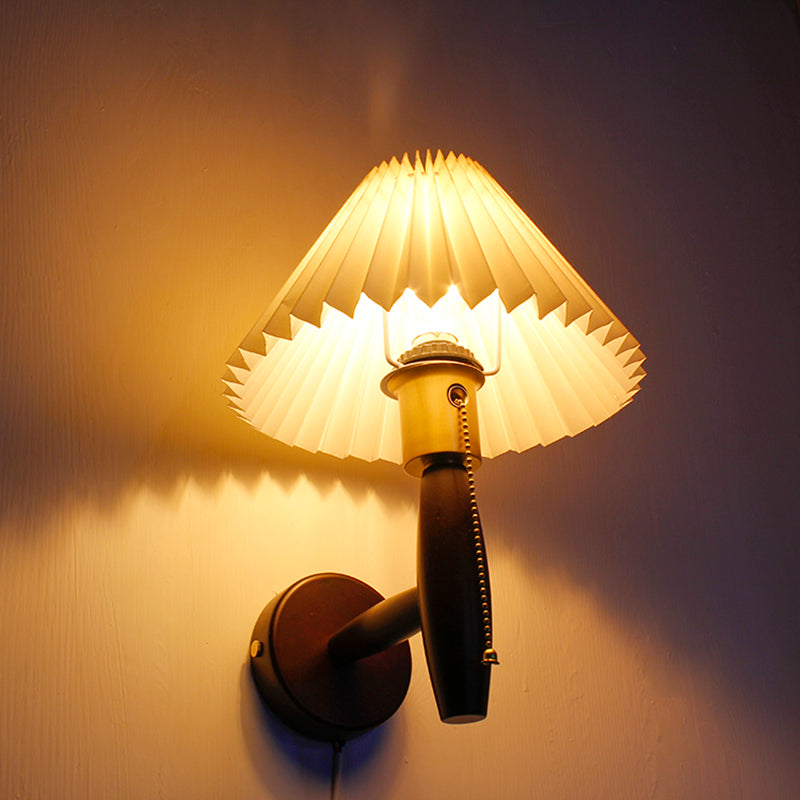 1 Light Flared Wall Mounted Light Fixture Modern Style Wood Wall Lighting Ideas Lights