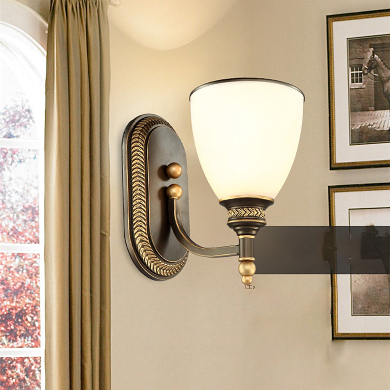 1 Light Bell Wall Mounted Light Fixture Industrial Style Metal Wall Sconce Lights
