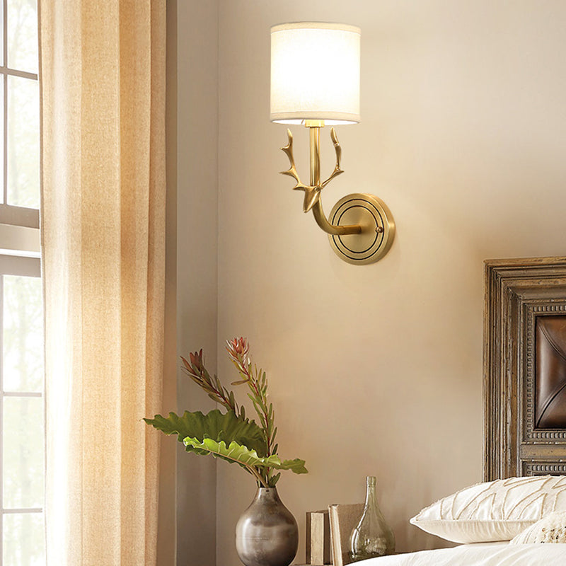 1 Light Cylinder Wall Mounted Light Fixture Modern Style Metal Wall Sconce Light