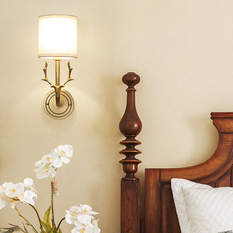 1 Light Cylinder Wall Mounted Light Fixture Modern Style Metal Wall Sconce Light