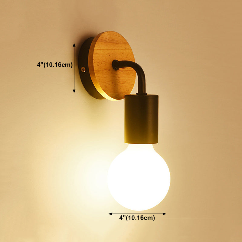 Modern Style Geometric Sconce Light Fixtures Wood 1 Light Wall Mounted Lamps