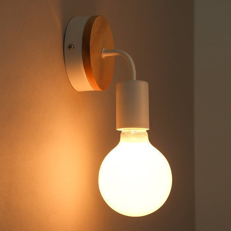 Modern Style Geometric Sconce Light Fixtures Wood 1 Light Wall Mounted Lamps
