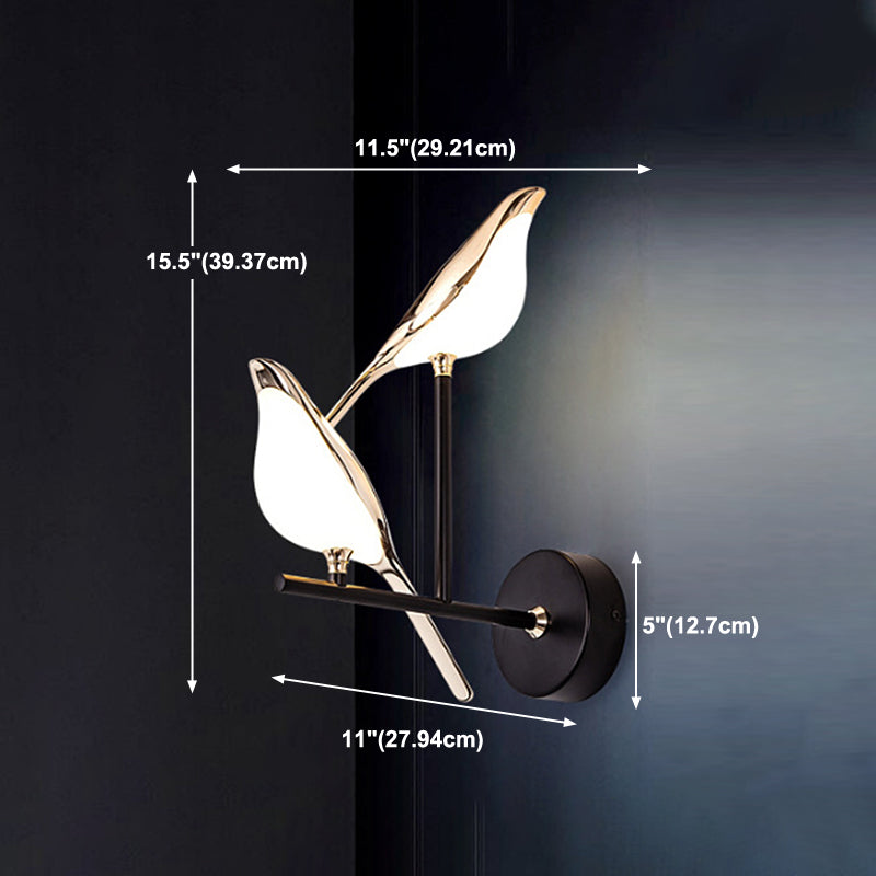 Modern Style Bird Shaped Sconce Light Fixtures Metal Multi Lights Wall Mounted Lighting