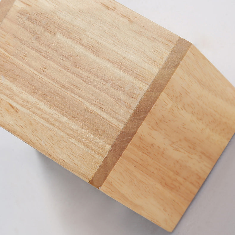 Nordic Style Wood Wall Light Cube Shape 4.5" Wide Wall Sconce for Bedroom