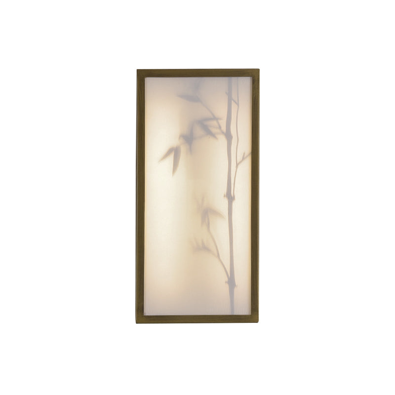 Modern Metal Wall Light Brown Cuboid 14.5" Wide Wall Sconce for Living Room