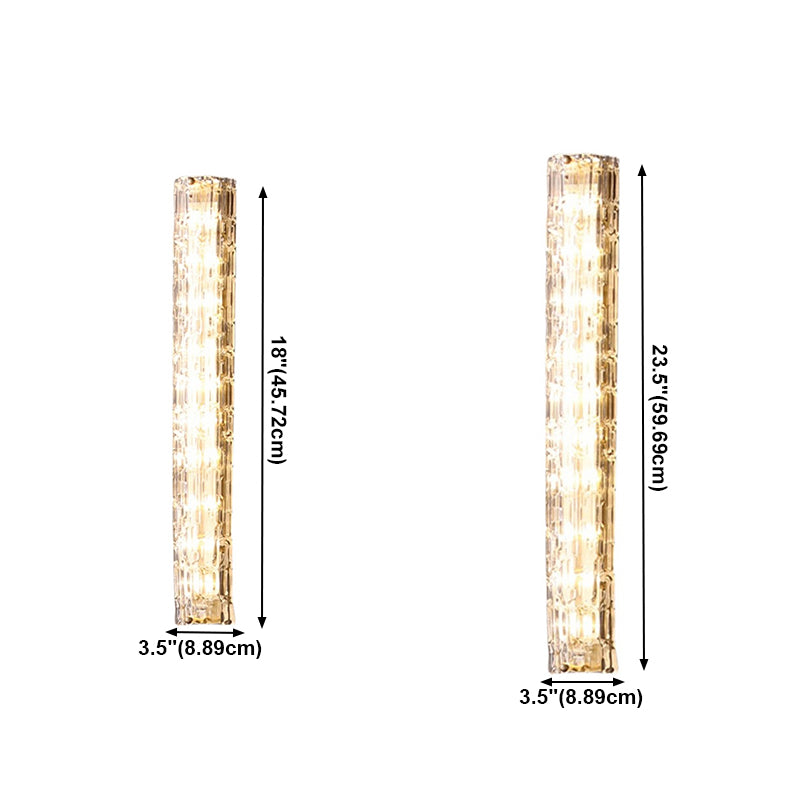 Half Cylinder Shade Glass Wall Sconce Modern 1 Light Wall Mount Light Fixture in Brass