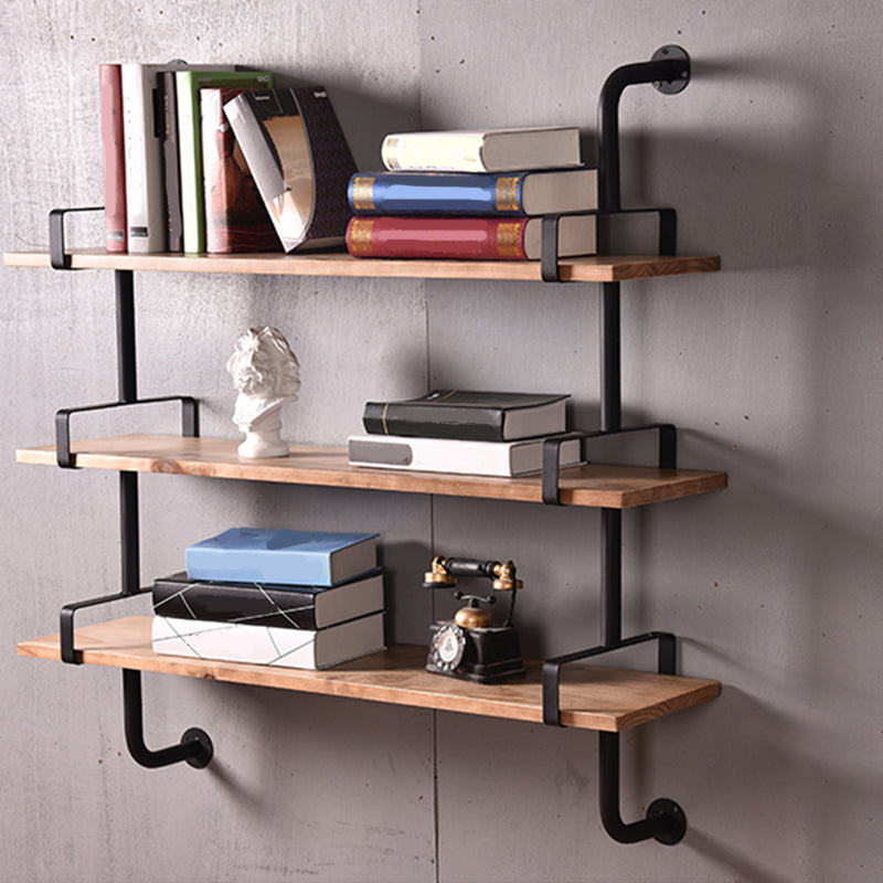 7.9" W Pine Bookcase Wall Mounted Modern Horizontal Book Shelf