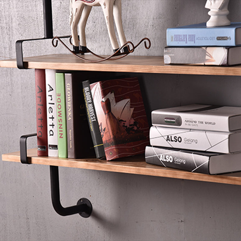 7.9" W Pine Bookcase Wall Mounted Modern Horizontal Book Shelf