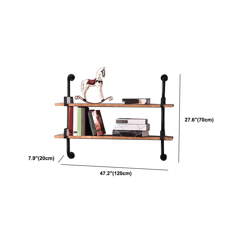 7.9" W Pine Bookcase Wall Mounted Modern Horizontal Book Shelf