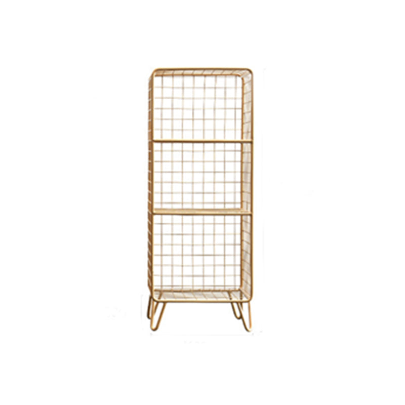 Steel Bookcase with Shelves 12" W Gold Closed Back Bookcase for Living Room