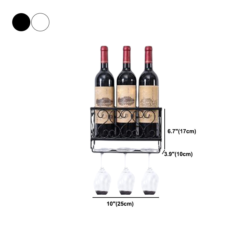 Metal Modern Wine Shelf Wall Mounted Stemware Holder Wine Holder with Shelf