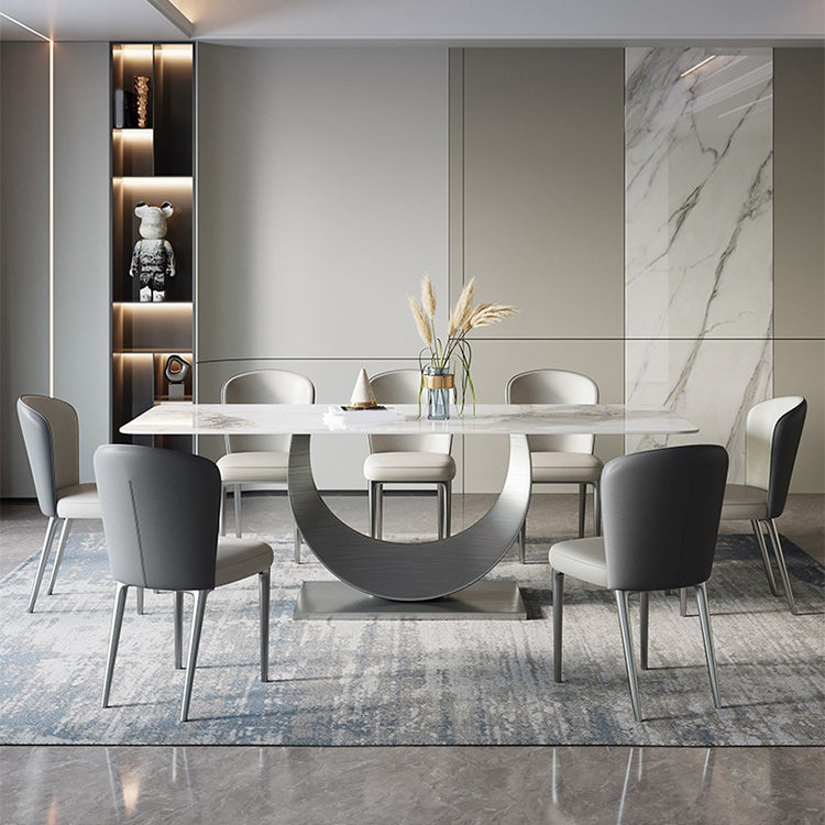 Contemporary Rectangle Dining Table Set Sintered Stone 1/4/7/8 Pieces Dining Set