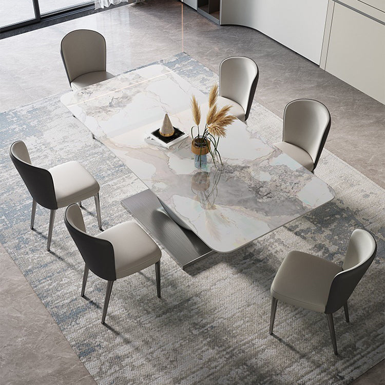Contemporary Rectangle Dining Table Set Sintered Stone 1/4/7/8 Pieces Dining Set