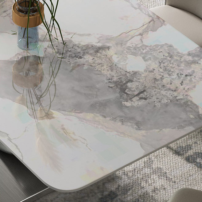 Contemporary Rectangle Dining Table Set Sintered Stone 1/4/7/8 Pieces Dining Set