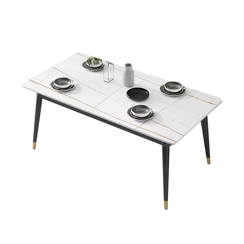 Glam Rectangle 1/3/4/5/7 Pieces Dinette Set Metal Legs Indoor Dining Table Set