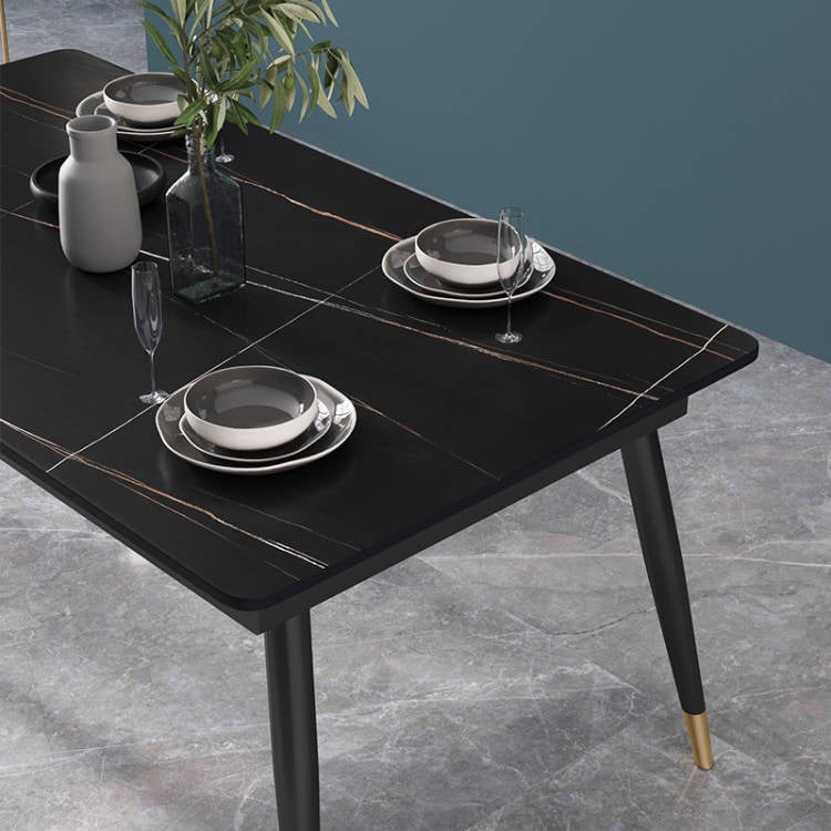 Glam Rectangle 1/3/4/5/7 Pieces Dinette Set Metal Legs Indoor Dining Table Set