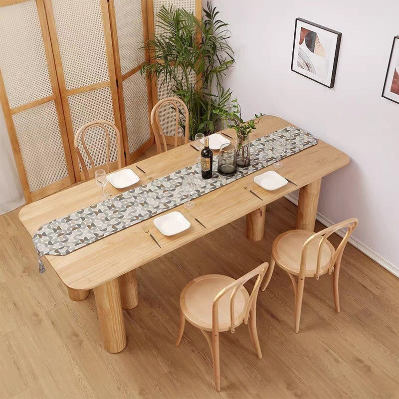 Modern Dining Set 1/5/7 Pieces Rectangle Pine Wood Dining Table for Living Room
