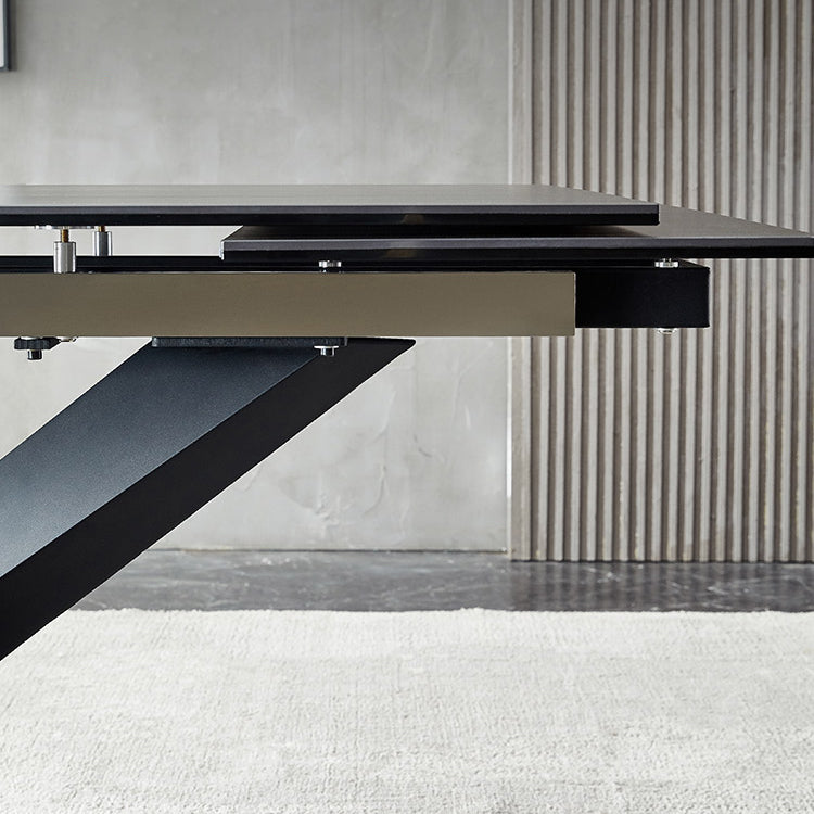 Designer Rectangle 1/4/5/6 Pieces Dinette Set Black Stone and Metal Dining Table Set