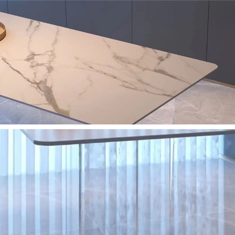 Modern Dining Set 1/5 Pieces Rectangle Stone Dining Table for Dining Room Kitchen