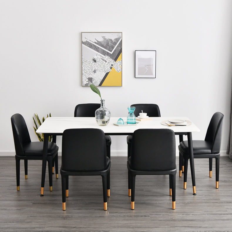 Glam Rectangle 1/4/5/7 Pieces Dinette Set Indoor Stone Top Dining Table Set
