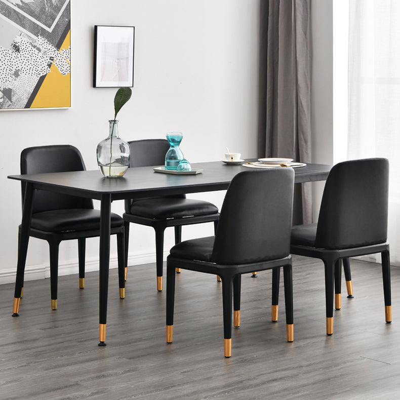 Glam Rectangle 1/4/5/7 Pieces Dinette Set Indoor Stone Top Dining Table Set