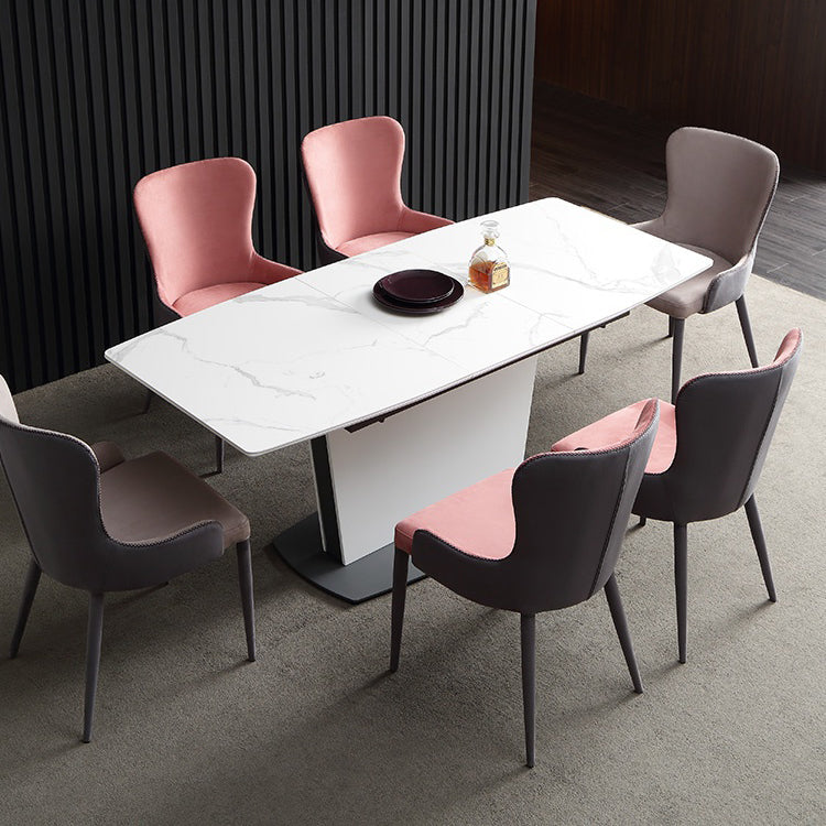 Stone Top Dining Table Set 1/4/5/7 Pieces Modern White Indoor Dinette Set