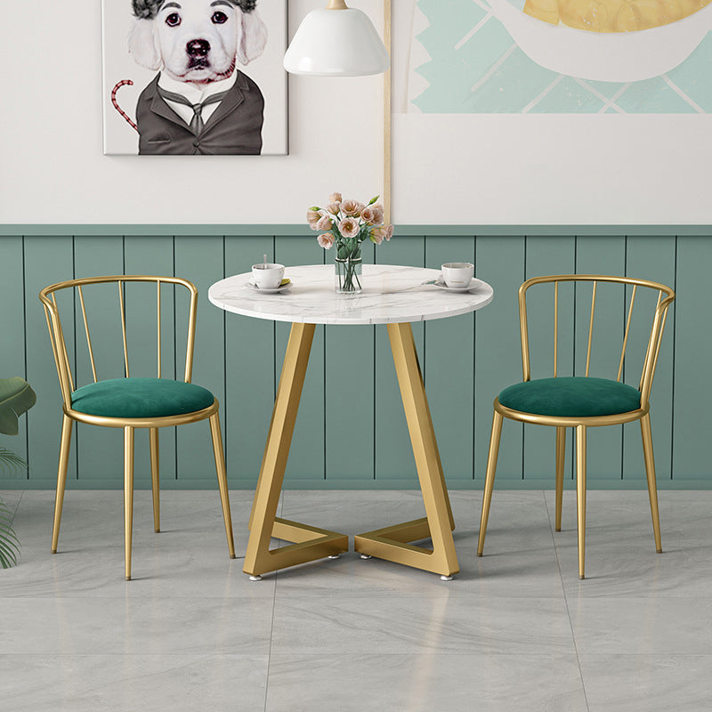 Glam Stone Dining Set Round 1/2/3/4/5 Pieces Dining Set for Home Use